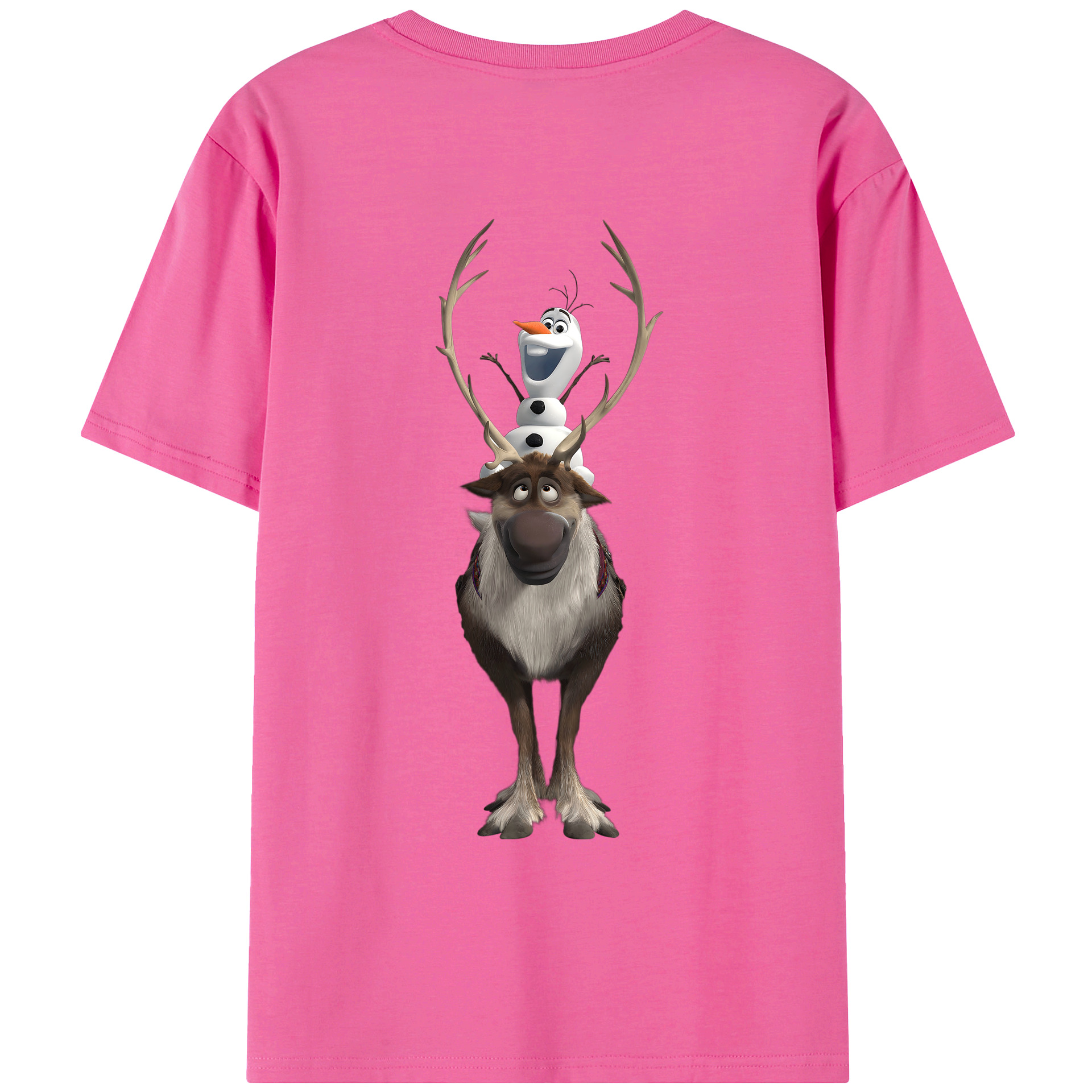 （画像用） アナと雪の女王 アンナ エルサ Frozen Anna Elsa レディース半袖Tシャツ(バックプリント)
